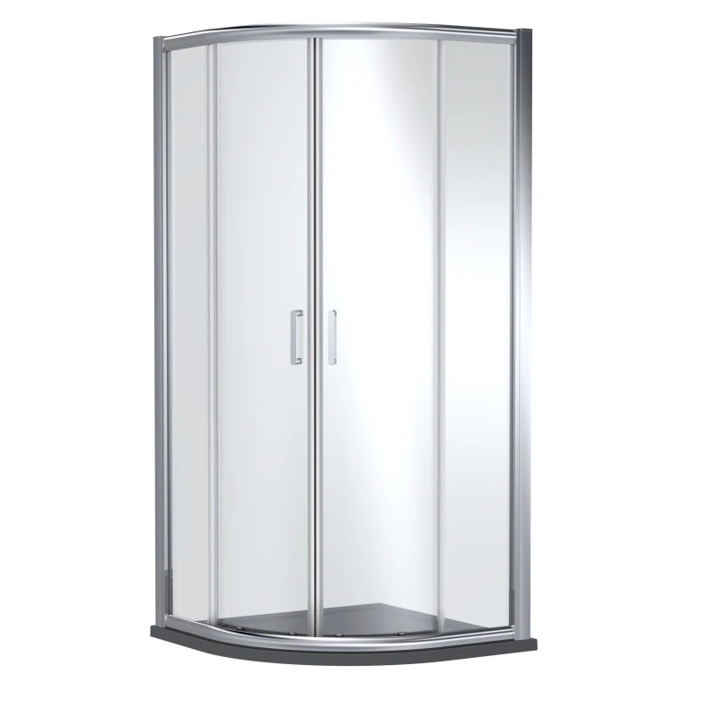Image of Balterley Quadrant Shower Enclosure 900 x 900mm, Chrome Frame & Grey Resin Tray in Silver Silver Unisex