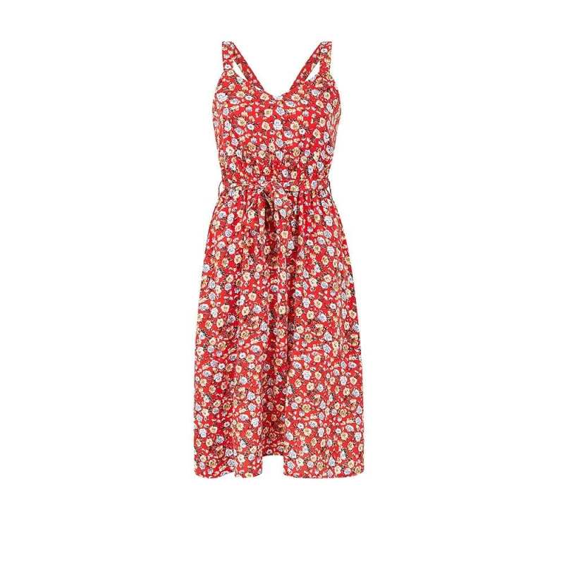 Image of Mela London Mela London Red Floral Ditsy Dress Red 8