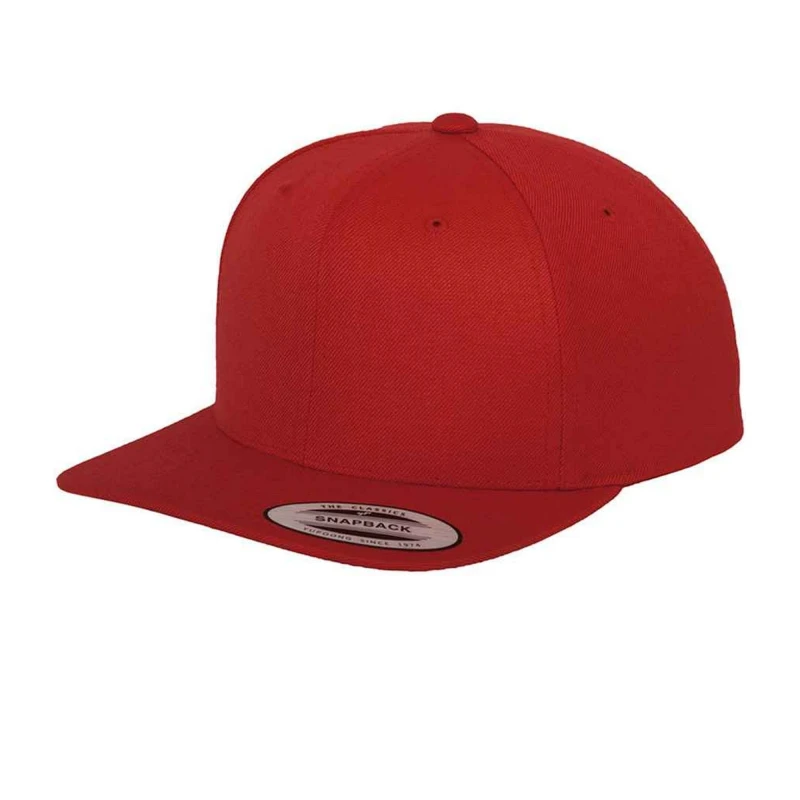 Image of Flexfit Flexfit Men Classic Snapback Cap in Red Red One Size Male 5063470794157