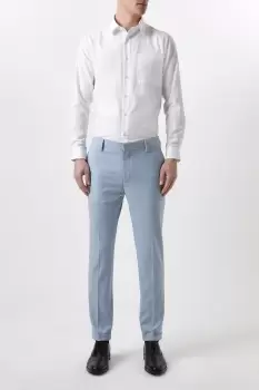 Image of Skinny Fit Pale Blue End On End Suit Trousers