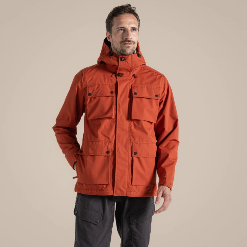 Image of Craghoppers Mens Hartley Rain Anorak Red Beach male Small