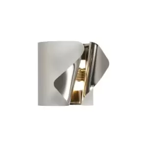 Image of Wall Lamp, 1 x 7W LED, 3000K, 490lm, Sand White, Polished Chrome - Luminosa Lighting