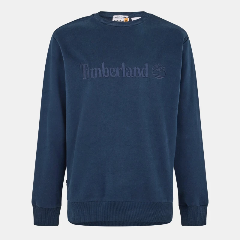 Image of Cotton Mix Sweatshirt with Tonal Embroidered Logo and Crew Neck