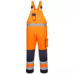 Image of Portwest - TX52ONRXXL - sz 2XL Dijon Hi-Vis Bib and Brace - Orange/Navy - Orange/Navy