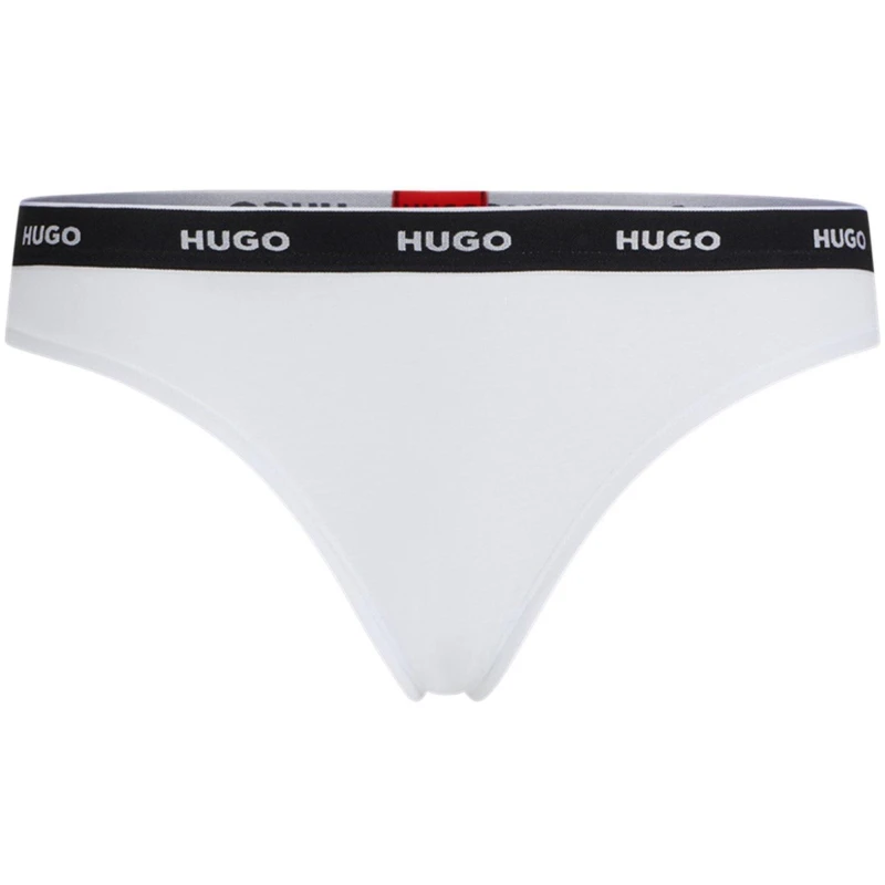Image of Hugo Regular Rise Thong - White White 16