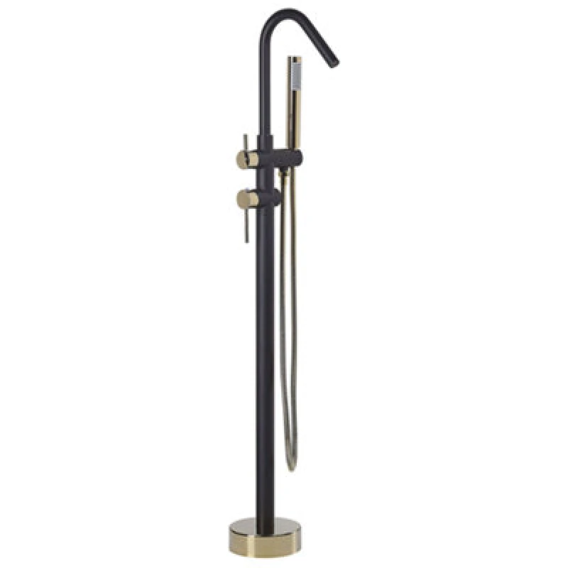 Image of Beliani Freestanding Bathtub Faucet Victoria Black/ Gold