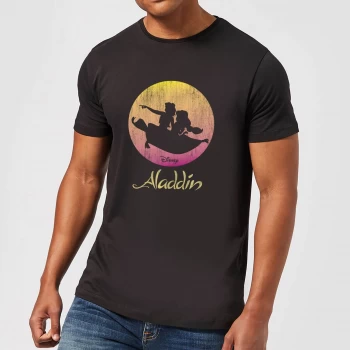 Image of Disney Aladdin Flying Sunset Mens T-Shirt - Black - 5XL