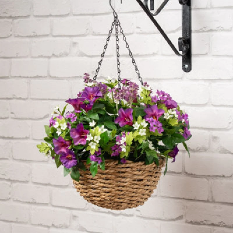 Image of Scottish Everlastings Ltd. Scottish Everlastings Artificial 58Cm Petunia & Star Flower Hanging Basket