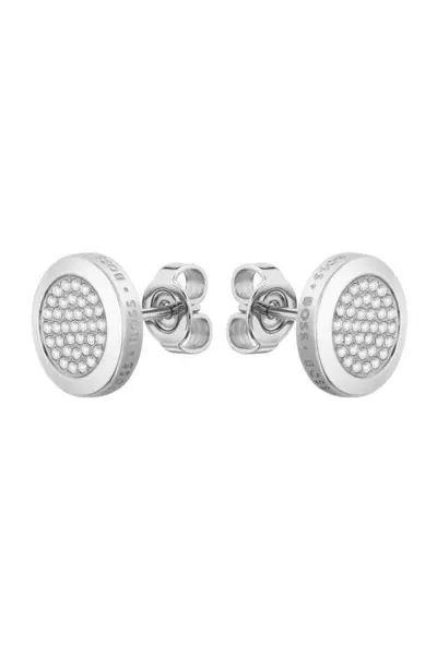 Image of Boss Jewellery Medallion Stainless Steel Earrings - 1580296 Silver