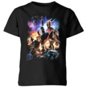 Image of Avengers Endgame Character Montage Kids T-Shirt - Black - 3-4 Years