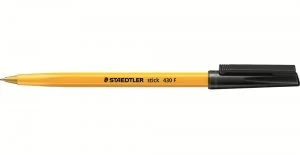 Image of Staedtler 430 Stick Ball Pen Fine 0.3mm Black PK10