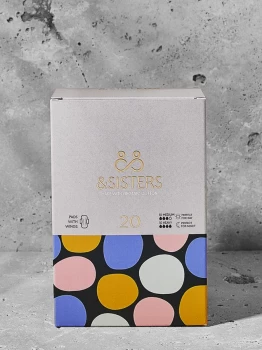 Image of &Sisters Organic Cotton Pads With Wings x 20 - Mixed