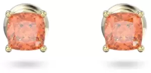 Image of Swarovski 5639123 Stilla Stud Earrings Orange Cushion Cut Jewellery