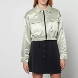 Image of Calvin Klein Jeans Reversible Satin-Shell Cropped Jacket - M