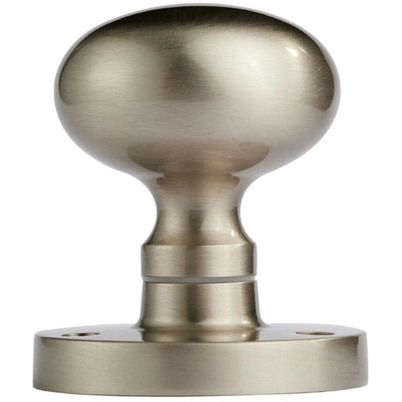 Image of Loops PAIR Mushroom Mortice Door Knob Half Sprung 52mm Diameter Satin Nickel Metallics unisex