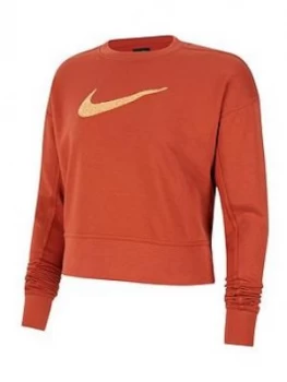 Image of Nike Training Get Fit Swoosh Sweatshirt - Burnt Orange