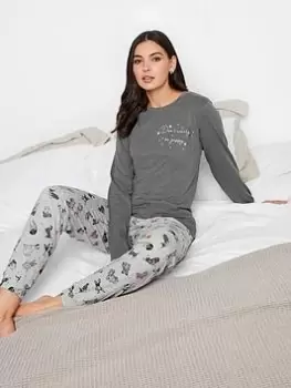 Image of Long Tall Sally Doggies Long Sleeve Cuffed Pj Set, Grey, Size 18-20, Women