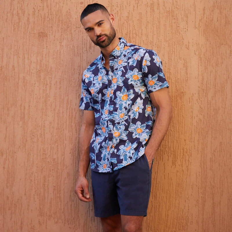 Image of Threadbare 'Lent' Cotton Lyocell Jogger Style Shorts Navy