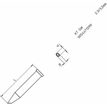 Image of T0054471299 XT GW Soldering Tip 45° Gull Wing 2.3/3.2mm - Weller