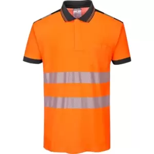 Image of Portwest PW3 Hi Vis Polo Shirt Orange / Black M
