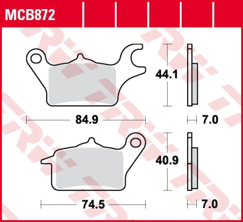 Image of TRW Lucas Brake pad MCB872