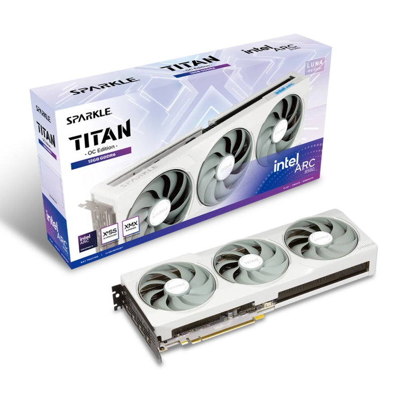 Image of Sparkle Intel Arc B580 TITAN LUNA OC 12GB GDDR6 Graphics Card - SB580TW-12GOC