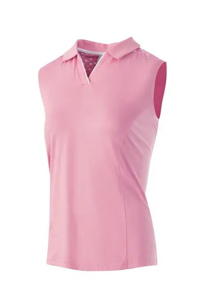 Image of Island Green Sleeveless Polo Shirt Pink