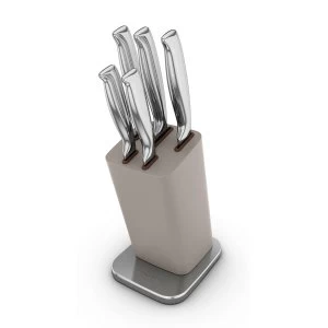 Image of Morphy Richards Special-Edition 5 Piece Knife Block Set - Pebble