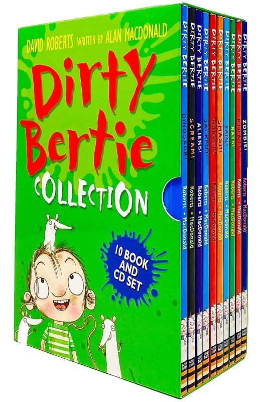 Image of Dirty Bertie Collection 10 Books & CD Box Set by Alan MacDonald (Zombie, Pirate, Rats, Fame) Alan MacDonald Books
