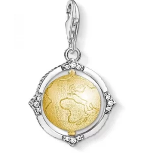 Image of Ladies Thomas Sabo Sterling Silver Charm Club Globe Charm