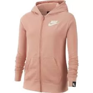 Image of Nike Air Girls NSW Full Zip Hoodie - Navy/Pink Size XS Women