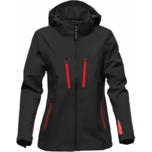 Image of Stormtech Womens/Ladies Patrol Hooded Soft Shell Jacket (M) (Black/Bright Red)