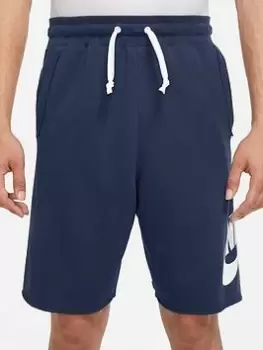 Image of Nike NSW French Terry Alumni Shorts - Navy, Size S, Men