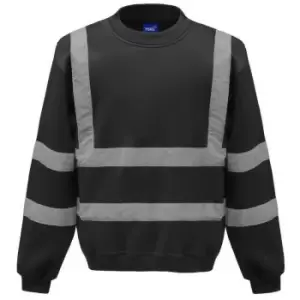 Image of Yoko Unisex Hi-Vis Heavyweight Sweatshirt (L) (Black) - Black