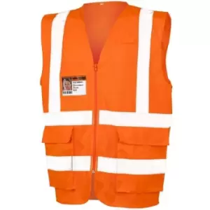 Image of SAFE-GUARD by Result Unisex Adult Executive Mesh Safety Hi-Vis Vest (3XL) (Fluorescent Orange)