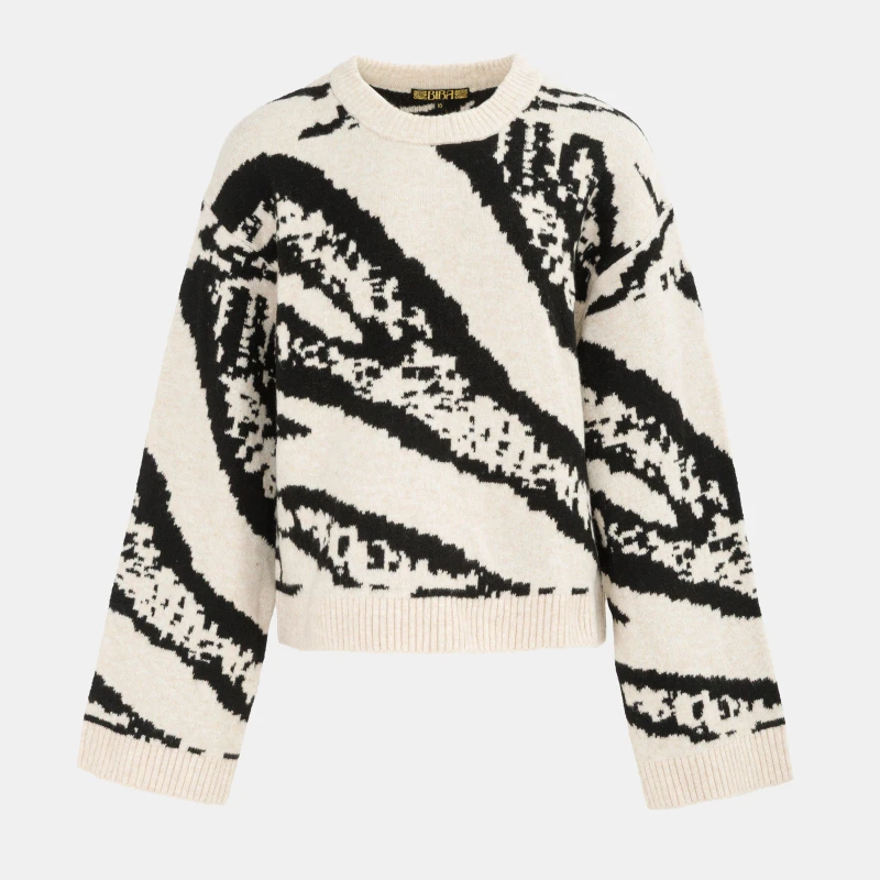 Image of Biba Biba Mix Jumper Ld61 Beige/Black female 8 (XS)