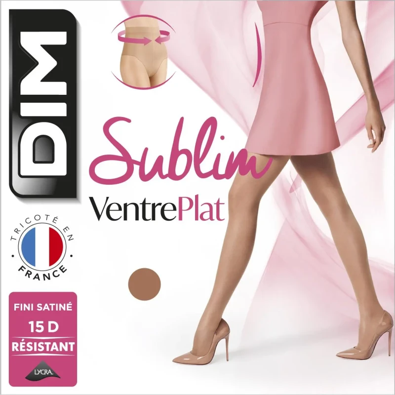 Image of Dim Womens tights DIM Sublim Ventre Plat 15D Noir Female Taille 4