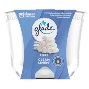 Image of Glade Large Candle Clean Linen Air Freshener 224g