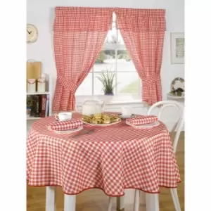 Image of Emma Barclay Kitchen Curtain Set Molly 46 x 48 Red