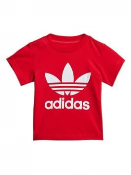 Image of Boys, adidas Originals Originals Childrens Trefoil Tee - Red White, Red/White, Size 3-6 Months