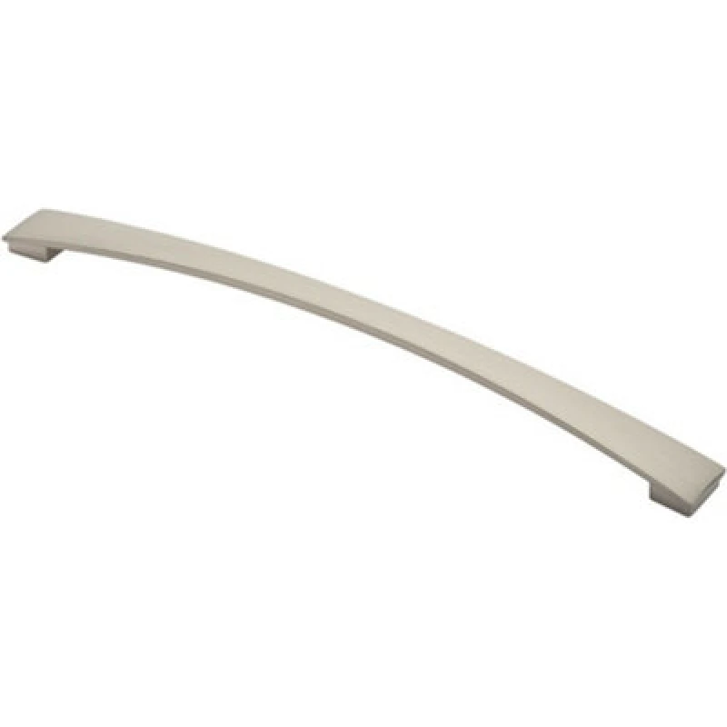 Image of Loops Curved Bow Pull Handle 338 x 25mm 320mm Fixing Centres Satin Nickel Metallics unisex