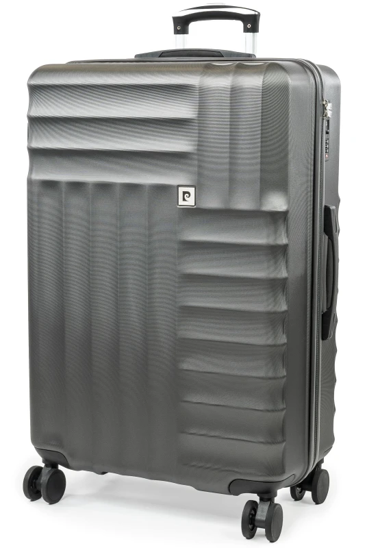 Image of Pierre Cardin Soleil 30" Wheeled Hard Sided Family Suitcase TSA Luggage Locks Grey in Charcoal Size: Large Charcoal Unisex Large