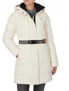 Image of Calvin Klein Jeans Calvin Klein Jeans Waisted Logo Long Padded Coat