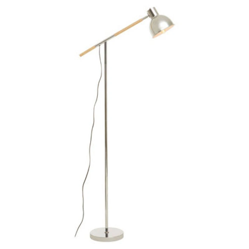 Image of Premier Housewares Premier Housewares - Interiors by Premier Chrome Adjustable Floor Lamp, Convenient Office Lamp, Space-Saver Floor Lamp, Rotating Be