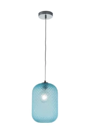 Image of ASHFORD Dome Pendant Ceiling Light Blue 20x34.5cm