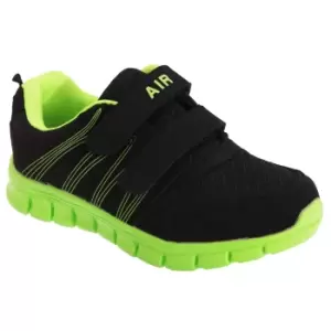 Image of Dek Childrens/Kids Air Sprint Touch Fastening Lightweight Jogger Trainers (1 UK) (Black/Lime)