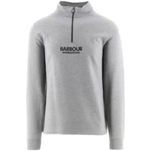 Image of Barbour International Anthracite Marl Transmission Half Zip Sweatshirt