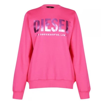 Image of Diesel Logo Crew Sweatshirt - Pink 3BG