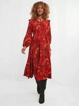 Image of Joe Browns Fascinating Florals Maxi Dress -orange, Orange, Size 14, Women