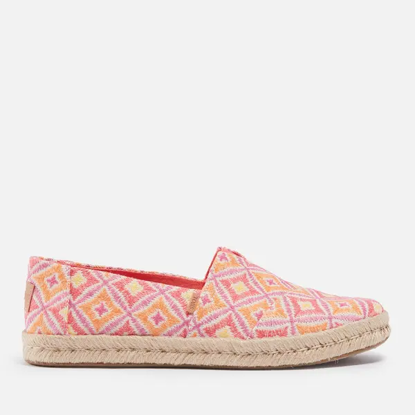 Image of TOMS Womens Alpargata Harlequin Rope 2.0 Espadrilles - UK 5 Pink Flats female 10020707 5